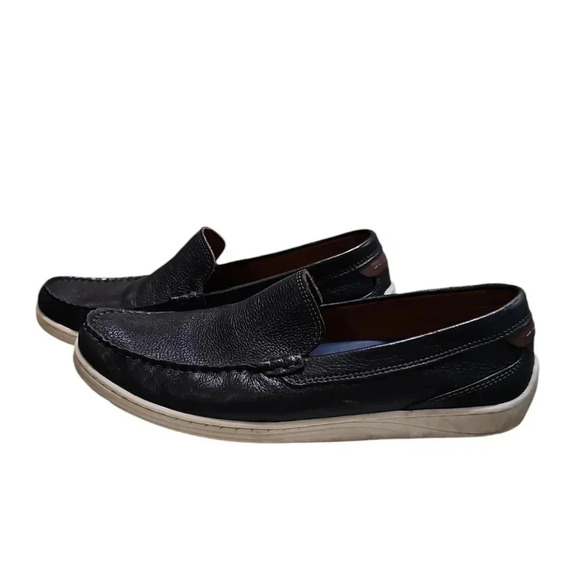 Johnston & Murphy Men Luxe Pebbled Leather Slip On Loafers 9.5 Driver Prep Chic